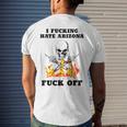 Skull I Fuckling Hate Arizona Fuck Off Men's Back Print T-shirt Gifts for Him