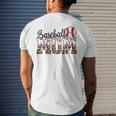 Softball Baseball Mom Leopard Men's Back Print T-shirt Gifts for Him