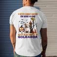 A Witch Cannot Survive On Wine Alone She Also Needs A Yellow Goldador Halloween Men's Back Print T-shirt Gifts for Him