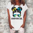 Bahamian Girl Messy Hair Bahamas Pride Patriotic Womens Kids Women's Loosen T-Shirt White