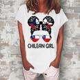 Chilean Girl Messy Hair Chile Pride Patriotic Womens Kids Women's Loosen T-Shirt White