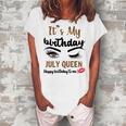 July Birthday Leopard Its My Birthday July Queen Women's Loosen T-Shirt White