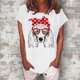 Poodle Dog Mom Bandana Sunglasses Women's Loosen T-Shirt White