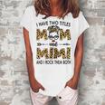 I Have Two Titles Mom And Mimi Leopard Womens Mother’S Day Women's Loosen T-Shirt White