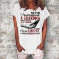 Never Underestimate A Grandma Who Does All Things Women's Loosen T-Shirt White