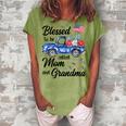 4Th July American Flag Patriotic Blessed Mom Grandma For Women Women's Loosen T-Shirt Grey