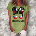 Chilean Girl Messy Hair Chile Pride Patriotic Womens Kids Women's Loosen T-Shirt Grey