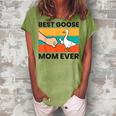 Cute Goose Best Goose Mom Ever Women's Loosen T-shirt Grey