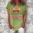 Grandma Of The Birthday Girl Grandmother Unicorn Birthday Women's Loosen T-Shirt Grey