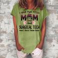 I Have Two Titles Mom & Surgical Tech Floral Women's Loosen T-Shirt Grey