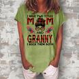 I Have Two Titles Mom And Granny Red Buffalo Women's Loosen T-Shirt Grey