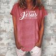 Christian Womens I Love Jesus But I Cuss A Little Women's Loosen T-Shirt Watermelon