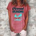 Mermaid Grandma Party Outfit Dad Mama Girl Mermaid Mom Women's Loosen T-Shirt Watermelon