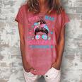 Pink Or Blue Grandma Loves You Gender Reveal Messy Bun Women's Loosen T-Shirt Watermelon