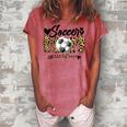 Soccer Mom Heart Leopard Mom Grandma Women's Loosen T-Shirt Watermelon
