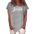 Christian Womens I Love Jesus But I Cuss A Little Women's Loosen T-Shirt Green