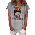 Inked Grandma Messy Bun Mom Life Leopard Mom Women's Loosen T-Shirt Green