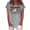 Soccer Mom Heart Leopard Mom Grandma Women's Loosen T-Shirt Green