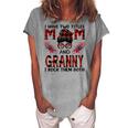 I Have Two Titles Mom And Granny Red Buffalo Women's Loosen T-Shirt Green
