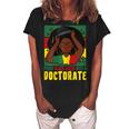 Afro Proud Black Queen With Phd Graduation Doctorate Gift For Womens Women's Loosen Crew Neck Short Sleeve T-Shirt Black
