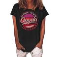 Angela The Woman The Myth The Legend Gift For Womens Women's Loosen Crew Neck Short Sleeve T-Shirt Black
