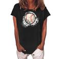 Baseball Dad Mom Sports Lover Baseball Game Day Vibes Women's Loosen Crew Neck Short Sleeve T-Shirt Black