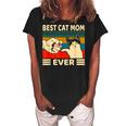 Best Cat Mom Ever Fist Bump Girls Vintage Funny Cat Mama Women's Loosen Crew Neck Short Sleeve T-Shirt Black