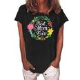 Best Mom Ever Flower Mothers Day Mommy Grandma Mama Wife Gift For Womens Women's Loosen Crew Neck Short Sleeve T-Shirt Black