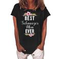 Best Schnauzer Mom Ever Floral Design Gift Women's Loosen Crew Neck Short Sleeve T-Shirt Black