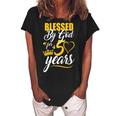 Blessed By God For 50 Years Christian Bday 50Th Birthday Gift For Womens Women's Loosen Crew Neck Short Sleeve T-Shirt Black