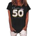 Chapter 50 Est 1972 50Th Birthday Gift For Womens Women's Loosen Crew Neck Short Sleeve T-Shirt Black