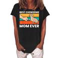 Chiweenie Dog Mom Best Chiweenie Mom Ever Women's Loosen Crew Neck Short Sleeve T-Shirt Black
