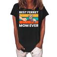 Ferret Mama Best Ferret Mom Ever Animal Funny Ferret Women's Loosen Crew Neck Short Sleeve T-Shirt Black