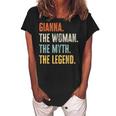 Gianna The Best Woman Myth Legend Funny Best Name Gianna Women's Loosen Crew Neck Short Sleeve T-Shirt Black