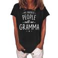 Gramma Gift My Favorite People Call Me Gramma Gift For Womens Women's Loosen Crew Neck Short Sleeve T-Shirt Black