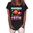 Grandma Birthday Crew Outer Space Planets Family Bday Party Women's Loosen Crew Neck Short Sleeve T-Shirt Black
