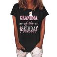 Grandma Of The Birthday Princess Llamazing Girl Llama Party Women's Loosen Crew Neck Short Sleeve T-Shirt Black