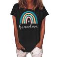 Grandma Rainbow Gifts Family Matching Birthday Women's Loosen Crew Neck Short Sleeve T-Shirt Black