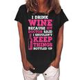 I Drink Wine Because My Doctor Said Winemaker Gift For Womens Women's Loosen Crew Neck Short Sleeve T-Shirt Black