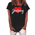 I Love Journey First Name I Heart Named Gift For Womens Women's Loosen Crew Neck Short Sleeve T-Shirt Black