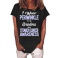 I Wear Periwinkle For Grandma Stomach Cancer Awareness Women's Loosen Crew Neck Short Sleeve T-Shirt Black