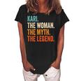 Kari The Woman The Myth The Legend First Name Kari Women's Loosen Crew Neck Short Sleeve T-Shirt Black