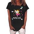 Mamacorn For Women Unicorn Mama Gift For Womens Women's Loosen Crew Neck Short Sleeve T-Shirt Black