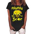 Mawmaw Bear Sunflower Gifts Funny Mothers Day Mom Grandma Women's Loosen Crew Neck Short Sleeve T-Shirt Black
