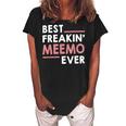 Meemo For Women Grandma Cute Best Freakin Meemo Ever Women's Loosen Crew Neck Short Sleeve T-Shirt Black