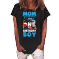Mom Of The Big One Birthday Boy Fishing 1St First Birthday Gift For Womens Women's Loosen Crew Neck Short Sleeve T-Shirt Black