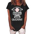 My Favorite Baseball Player Calls Me Grammy Outfit Baseball Gift For Womens Women's Loosen Crew Neck Short Sleeve T-Shirt Black
