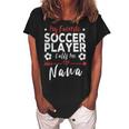 My Favorite Soccer Player Calls Me Nana Soccer Grandma Women's Loosen Crew Neck Short Sleeve T-Shirt Black