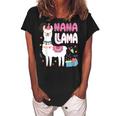 Nana Llama Grandma Of A Birthday Boy Girl Llama Birthday Women's Loosen Crew Neck Short Sleeve T-Shirt Black