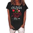Personalized Named Gifts For Mothers With Olivia Name Gift For Womens Women's Loosen Crew Neck Short Sleeve T-Shirt Black